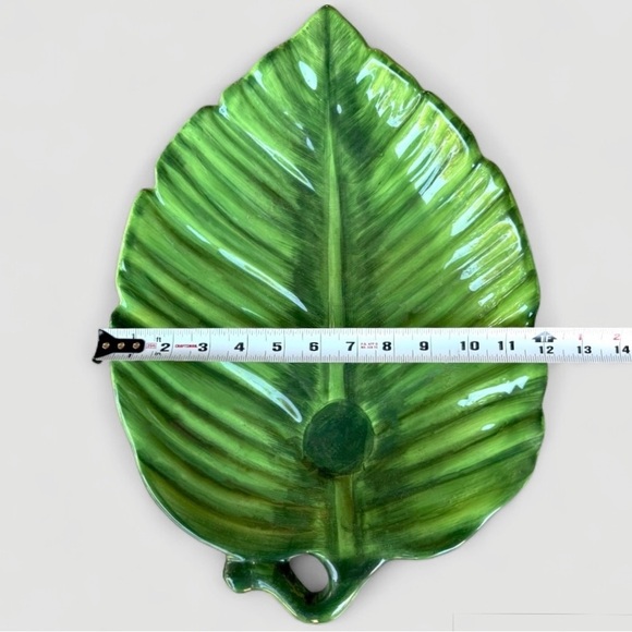 Centrum Aloha Collection Hand-Painted Ceramic Leaf Serving & Decorative Platter - Picture 2 of 4